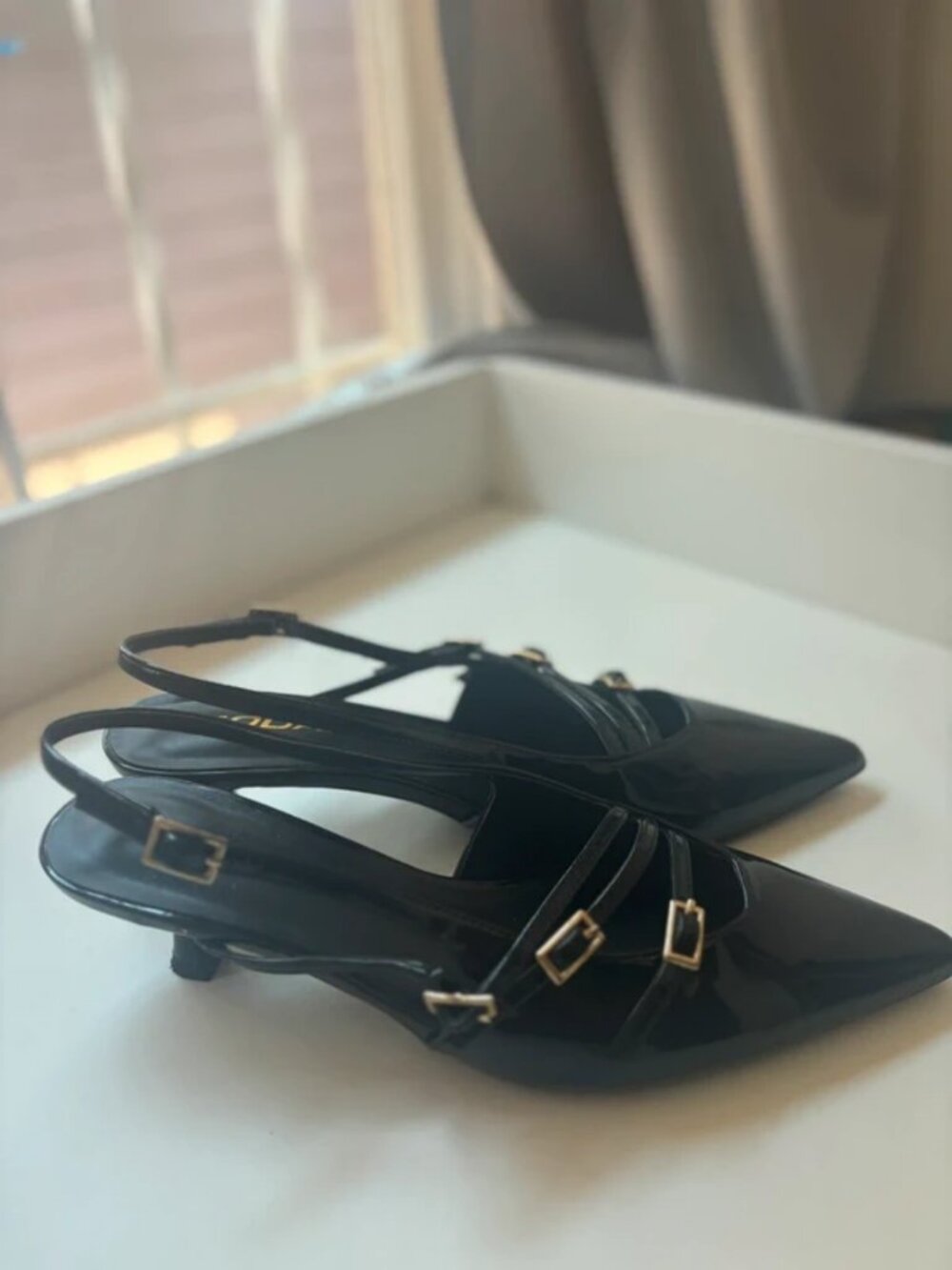 Cute black kitten heels